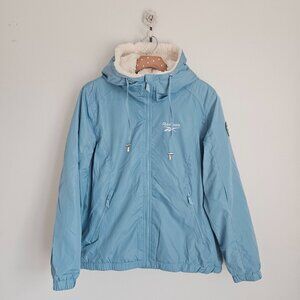 Reebok Sherpa Lined Hooded Jacket Light Blue L